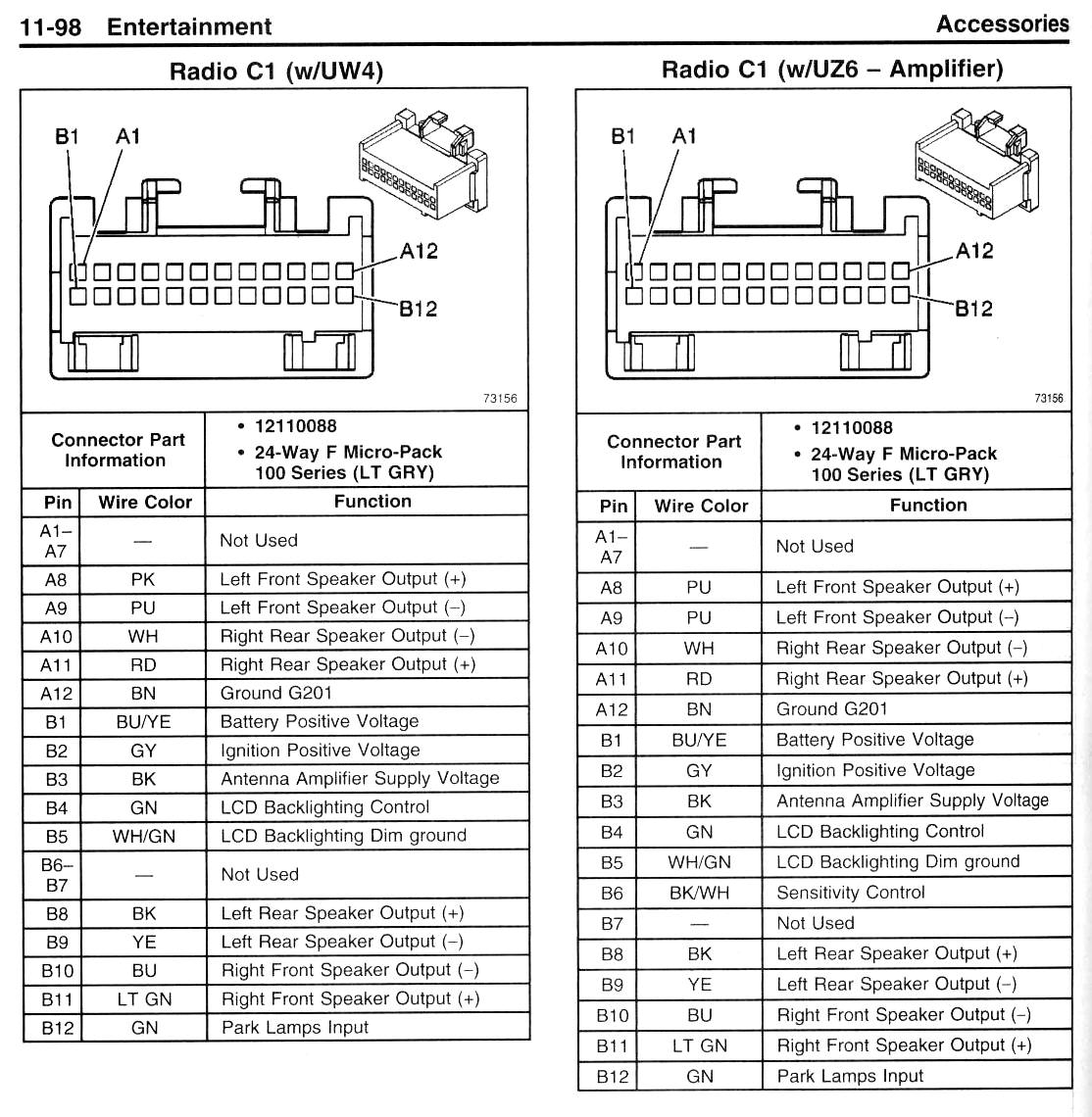 PONTIAC Car Radio Stereo Audio Wiring Diagram Autoradio connector wire